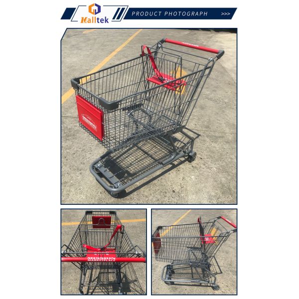 Американский Дизайн Металлический Супермаркет Торговая тележка Для экологически чистых