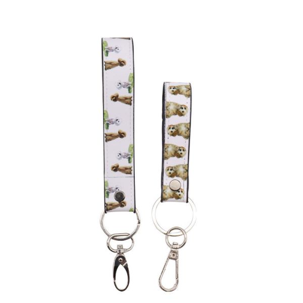 Sublimation Blank PU Leather Wristlet Keychain Custom Wrist Lanyards