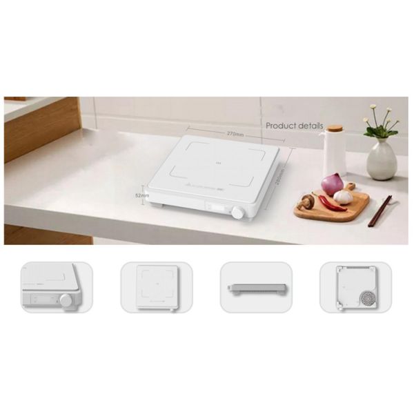 Маленькая индукционная плитка из алюминиевого корпуса для бытовой и наружной кулинарии