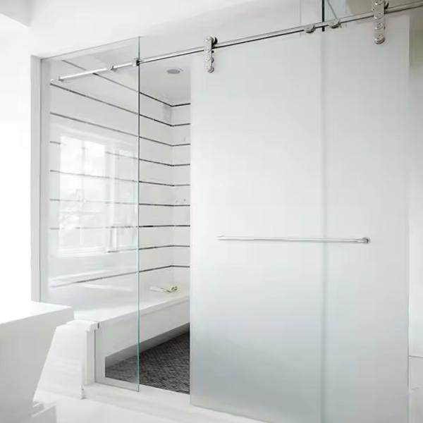 Customized Aluminum Interior Bathroom Partition with 1.4mm Profile Thickness and Frosted Glass
