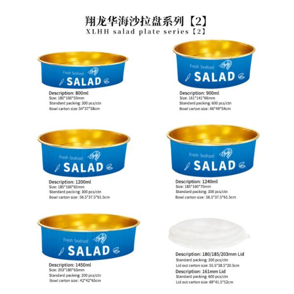 disposable take away kraft paper salad bowl with PET lid,kraft salad bowl