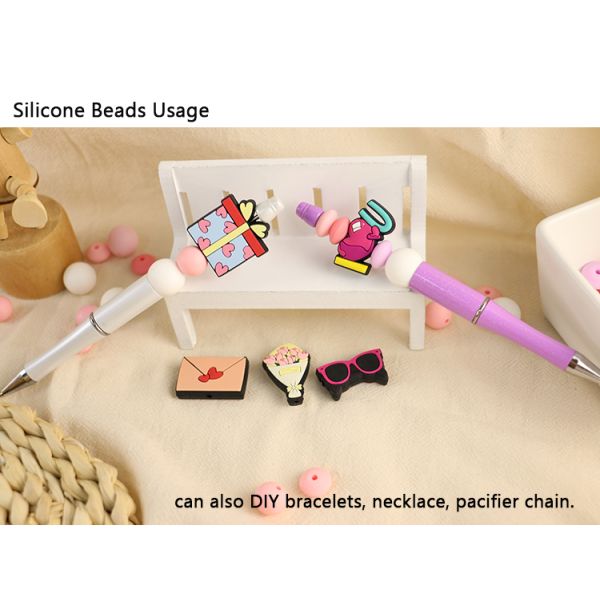 Розовый шарик прорезывания зубов силикона ювелирных изделий не токсический для подарка младенца DIY