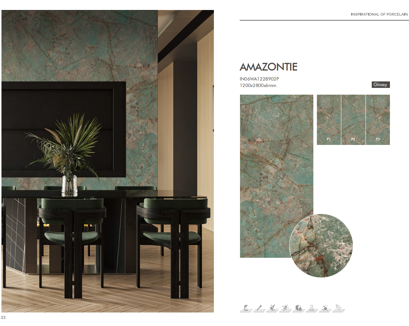 Матт Зеленый Окончание глазированная фарфоровая плитка 6 мм толщина морозостойкость