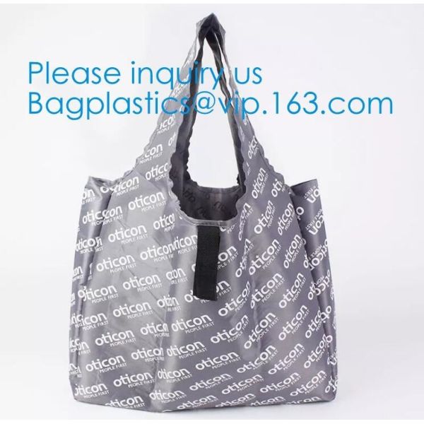 Folding Eco Recycled Reusable Trolley Custom Portable Cloth Polyester/Nylon Foldable Grocery Tote Shopping Bag