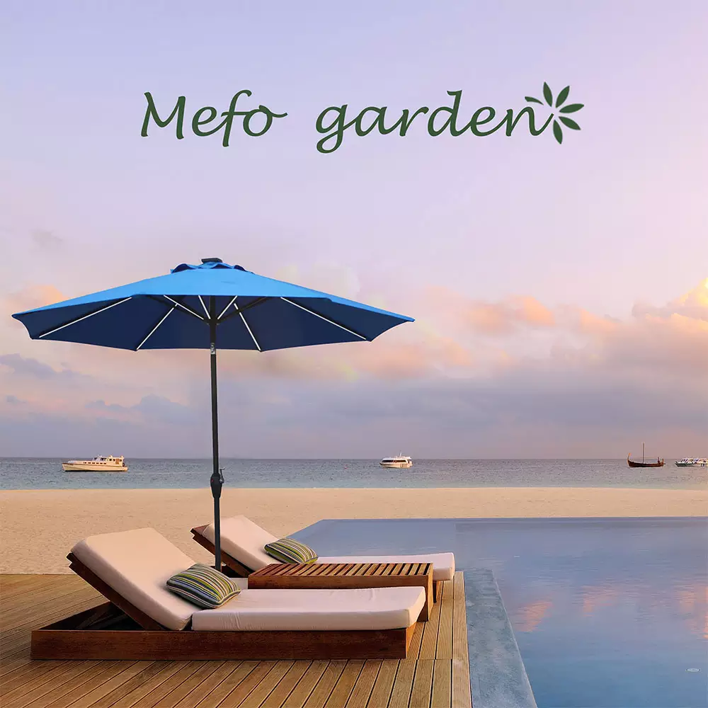 UV Aluminum Commercial Waterproof Sunshade Windproof Garden Outdoor Umbrella with 1.5m Radii