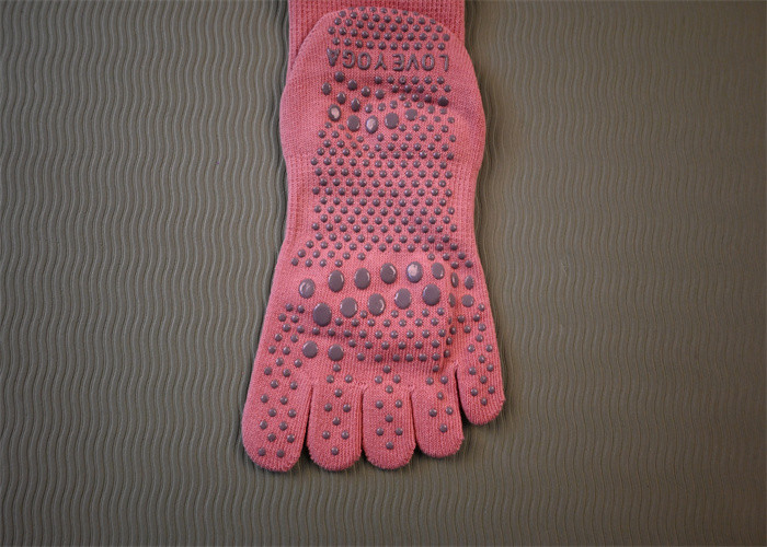 Носки пилатеса с пяти пальцами, черные и фиолетовые, для женской тренировки и йоги