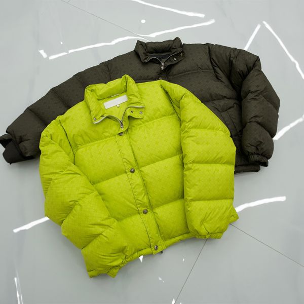 Invierno cálido chaqueta recortada cuello cremallera Dtg impresión de burbuja chaqueta de cultivo