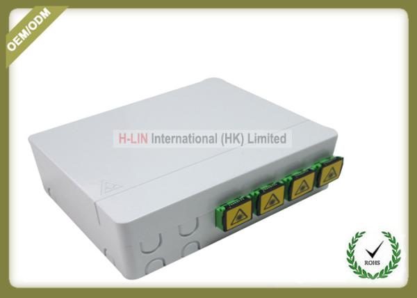 4 Cores Indoor ABS+PC FTTH  white color Optical Terminal Box With SC LC Adaptor For 3.0*2.0mm Drop Cable