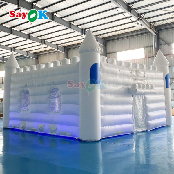 Custom White Flame-Retardant Waterproof UV Resistant Inflatable Castle Tent for Outdoor Weddings and Parties