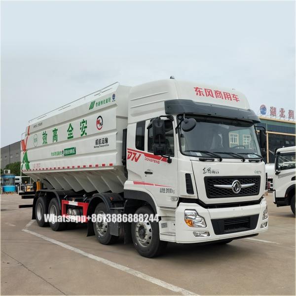 DONGFENG 8*4  Double Row 46000 Liters Farm Animal Feed Transport Lorry 	bulk Feed Truck    Bulk Freighter
