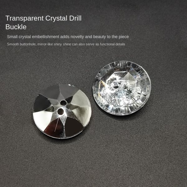Modern Design Transparent High-End Crystal Glass Buttons Round Two Eyes Acrylic Sofa Decoration for Living Room Hotels Schools