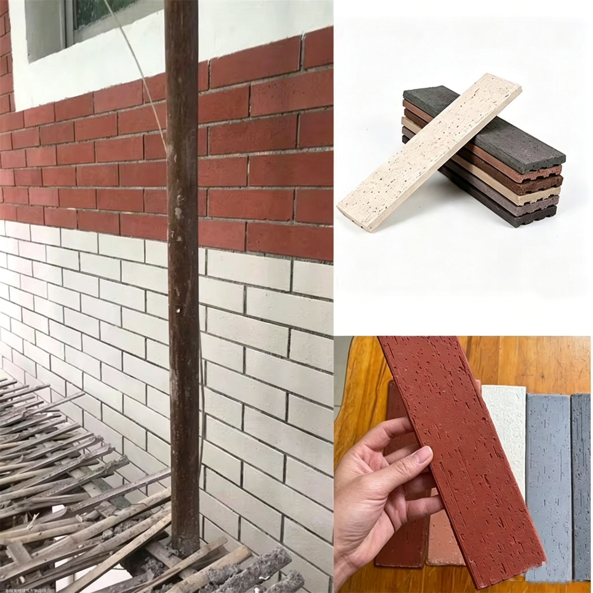 Rustic Split Wall Face Brick for Hotel Courtyard Park Exterior Wall Cladding Tile Outdoor Building Decorative Split Brick