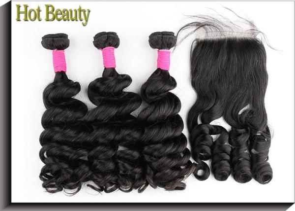 Brand New Non Remy Brazilian Virgin Human Hair Extensions Big Curly , Real Human Hair Weave