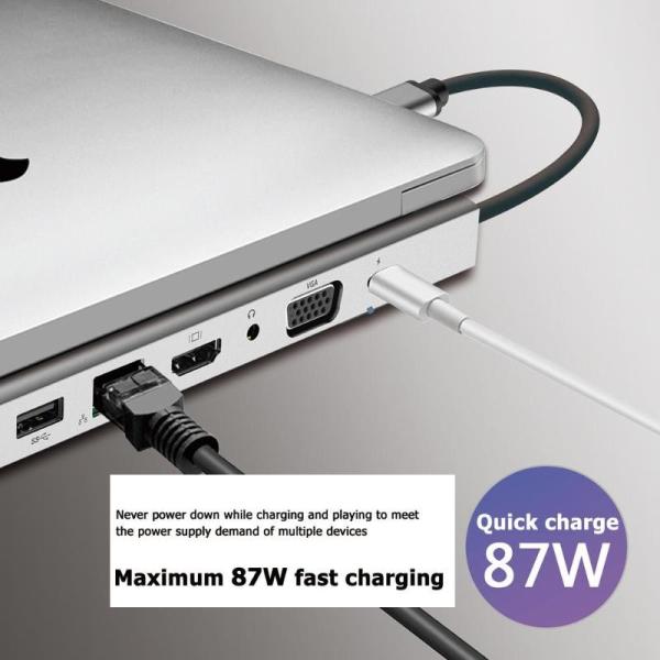 15cm Cable 3.5mm Audio 4K 30Hz HDMI 87W PD USB C Hub