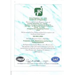 DONGGUAN YUYANG INSTRUMENT CO., LTD Certifications