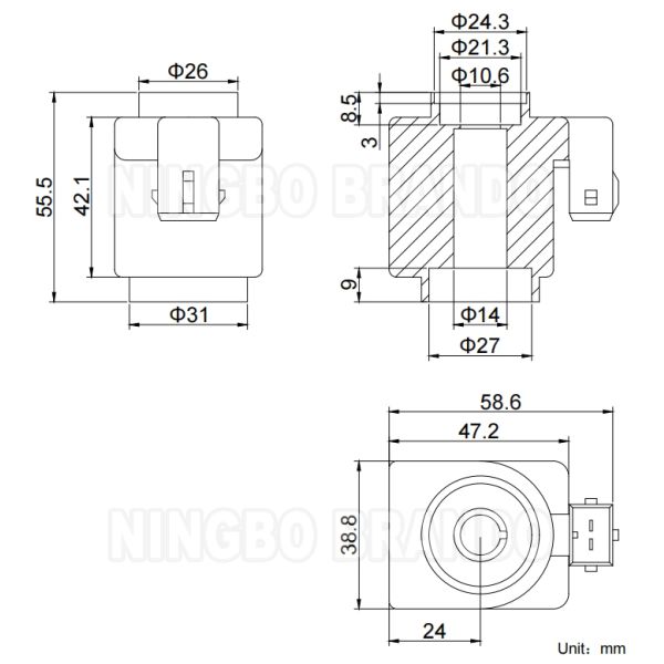 12V 15W 10R-030582 Solenoid Coil For Tomasetto CNG Reducer CNG Cylinder Valve