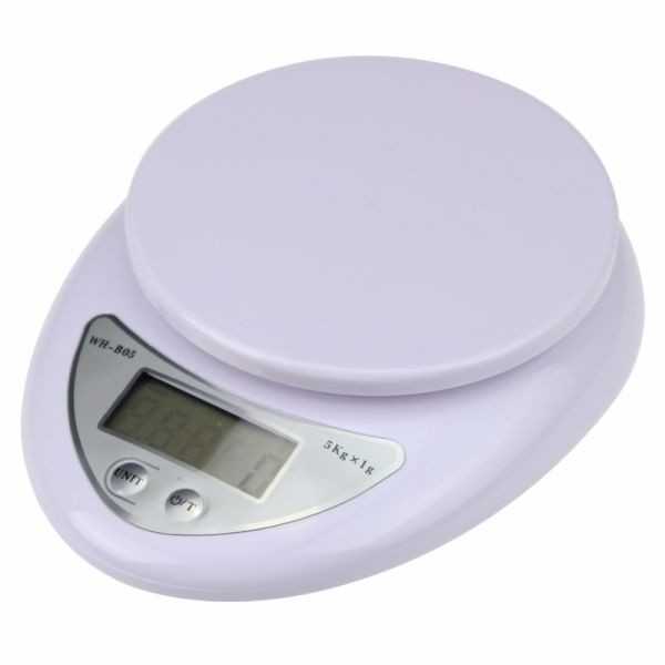 Balance de cuisine numérique multifonctionnelle 5 kg Balance électronique en acier inoxydable pour la pesée des aliments avec grand bol amovible