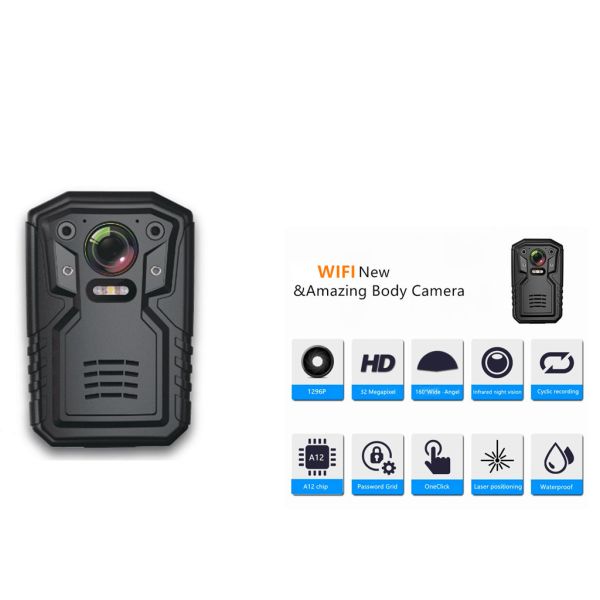 2.0 Inches Body Worn Camera Wifi Real Time 1080P HD Supports 128GB