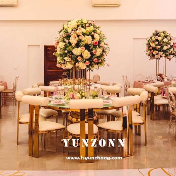 New Design Event Gold Stainless Steel Dining Wedding Chair for Wedding Furniture Rental