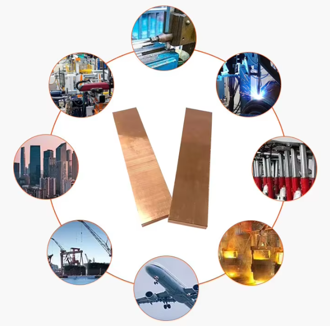 custom 99.9% Pure Copper Flat Bus Bar C11000 Copper Bars 25x3mm 