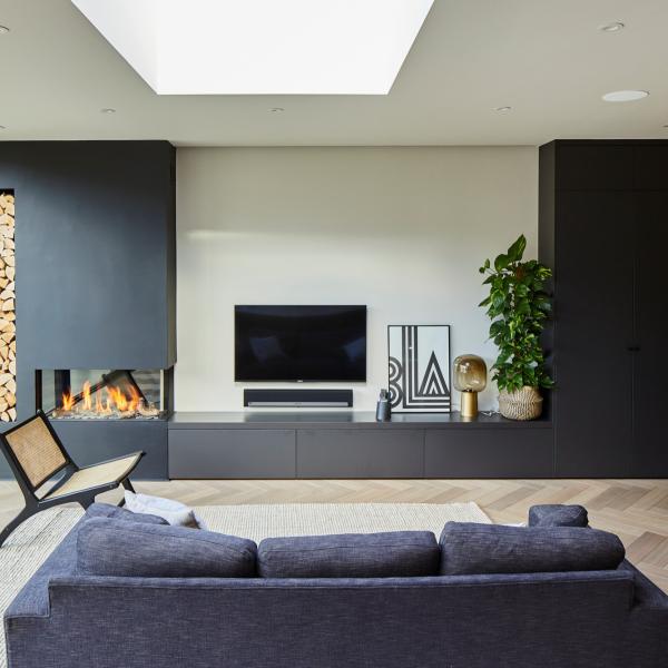Modern TV Stand Matte Black TV Bench Living Room Lacquer TV Cabinet