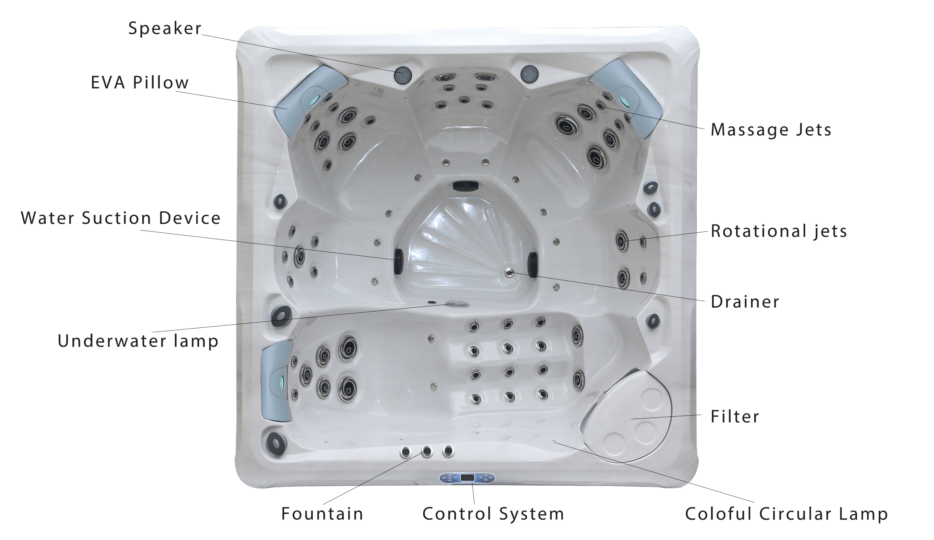 Luxury Whirlpool Massage Bathtub Наружная гидро-спа горячая ванна