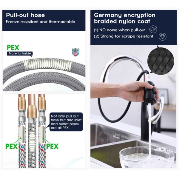 Brass Bathroom Sanitary Ware Water Tap One Handle Pulldown Faucet