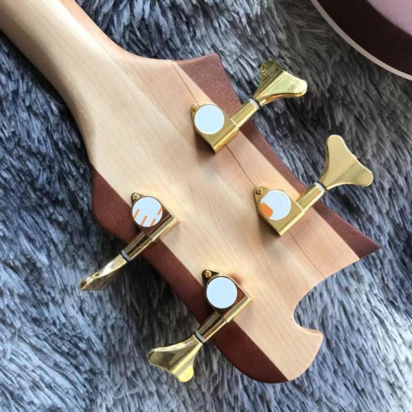 Custom Grand Rickenbacker Style 4 Strings Neck Through Body Electric Bass Guitar Carve Top Musical Instruments Factory