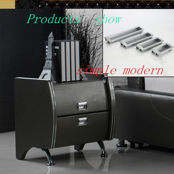 Anti Corrosion Concealed Drawer Pulls , 128mm Hidden Dresser Handles Assembly Aluminum Zinc Insert Knobs