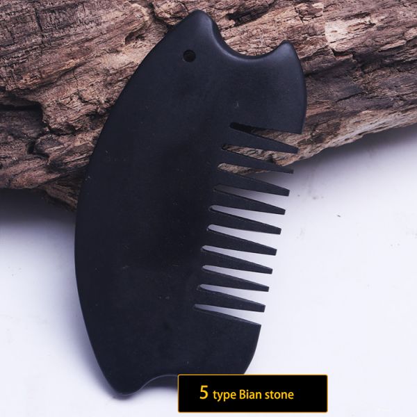Different Shapes Obsidian Stone Guasha Comb Massager for Facial Beauty Health Care