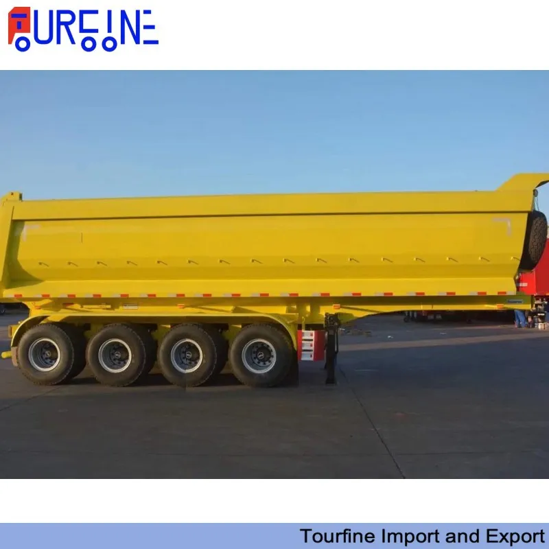 Steel Structure Heavy Duty Dump Semi Trailer 3 Axle 40 CBM For Material Transport