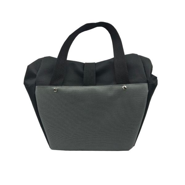Black And Grey Polyester Tote Bags With Thread Gluing for Shopping