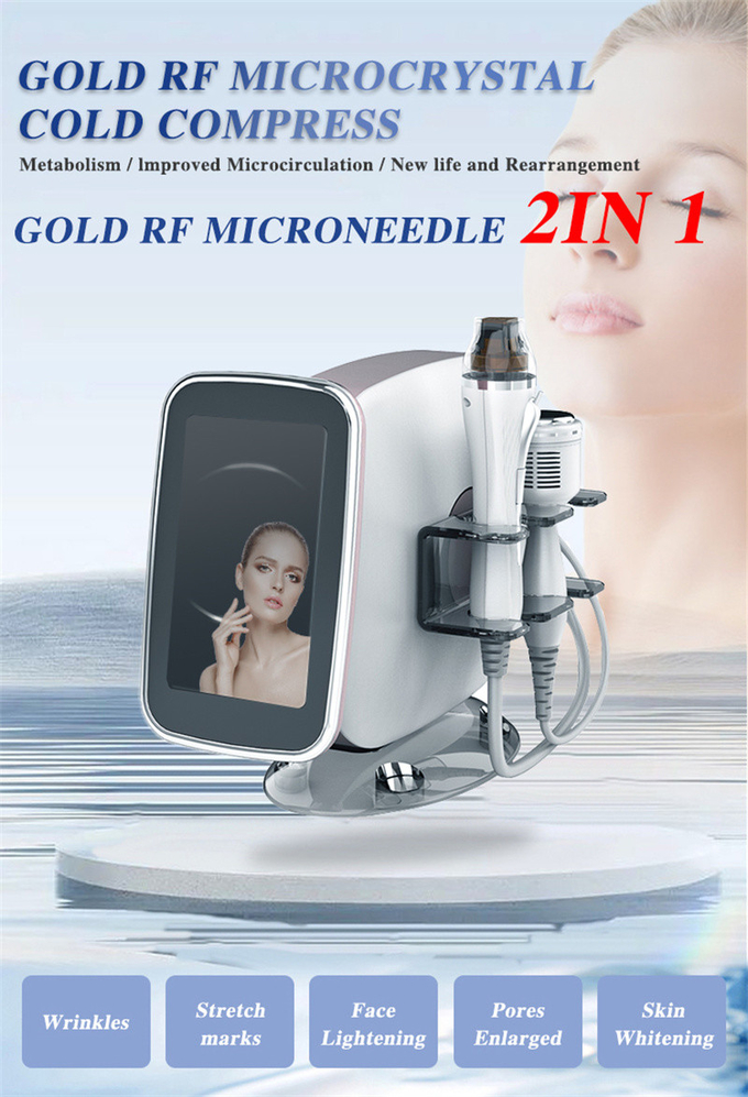 Портативная машинка 2 в 1 частичной машине Rf Microneedling с холодным молотком