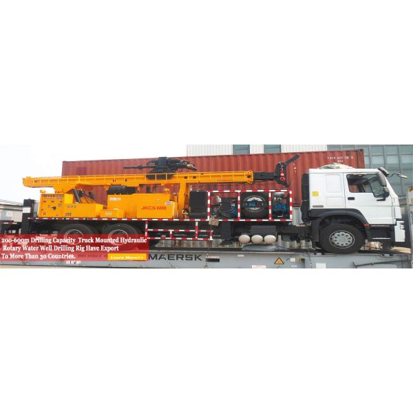 Truck Mounted Top Head Water Well Drilling Rig 8 X 4 Heavy Duty By Mud / Air Compressor Drilling