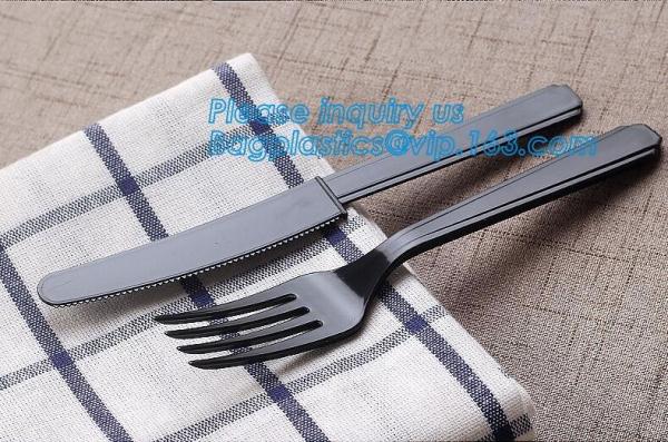 6 PS Disposable Plastic Forks Spoons Knives Western Cultery Sets in Restaurants and Kitchens 48 pcs pink plastic cutler