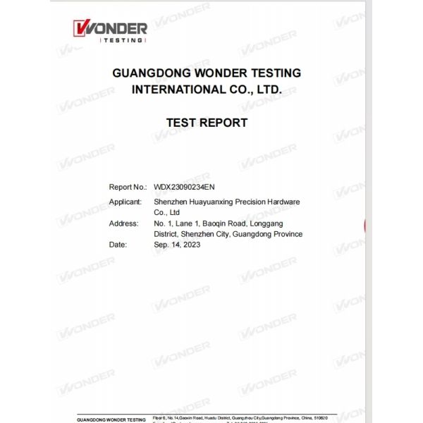 Shenzhen Huayuanxing Precision Hardware Co., Ltd.