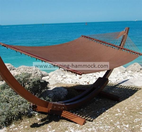 Oversized Caribbean Style Hammock For Patio Mocha , Stand Alone Hammock With Stand Set