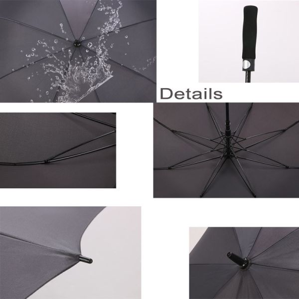 Industry Manual Control Reflective Advertising Golf Umbrella with Fiberglass Ribs