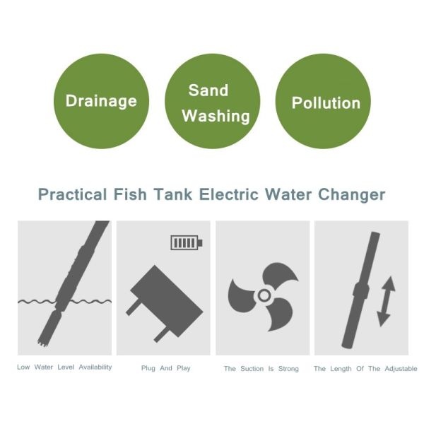 Agua de limpieza Chan del extractor del barro de la arena del acuario del filtro automático del aspirador de la grava del acuario