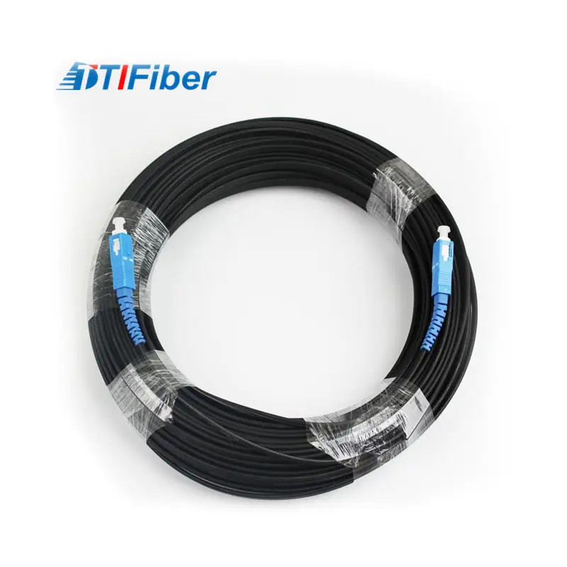 кабель падения 100m FTTH с гибким проводом оптического волокна соединителя SC LC на открытом воздухе