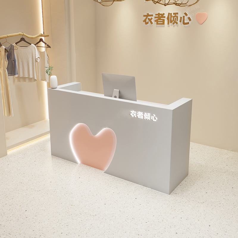 Luxury Wood Checkout Counter with Built-in LED Lights for Jewelry Store