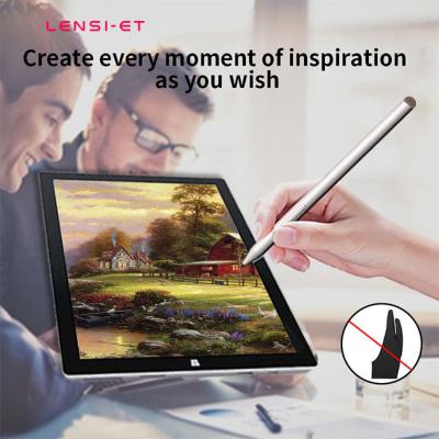 Caneta estilete de alumínio para pintura de engenheiro Lápis de desenho em tablet preto branco