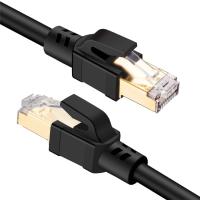 Cable de patch en cuivre Cat8 de 25 Gbps noir avec transmission super rapide Rj45 Cat8