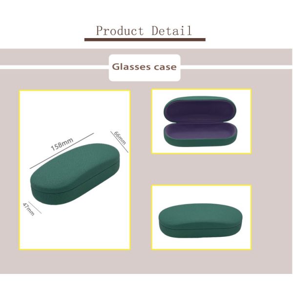 Green Color 47mm Metal Sunglasses Case With Custom Logo Printing