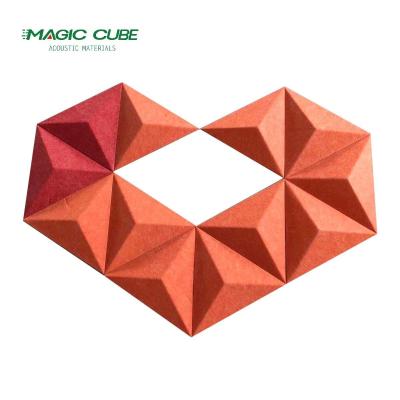 Indoor Decoration 3D Acoustic Panel Fire Resistance With Cutting Design