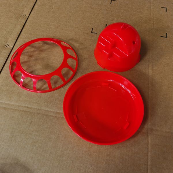 Red Cylindrical Poultry Drinker / Plastic Water Feeder Anti Drip Constant Water Supply For Poultry