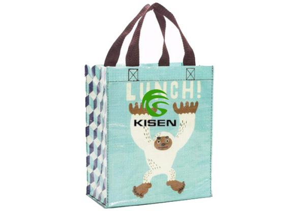 Recycled Woven Carry Bags Pp Material Glossy / Matt Lamination Eco Friendly