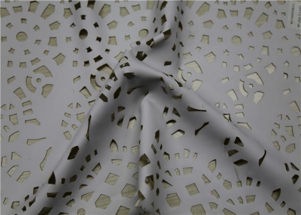 White Perforated Leather , High Elasticity Punched Faux Leather Material