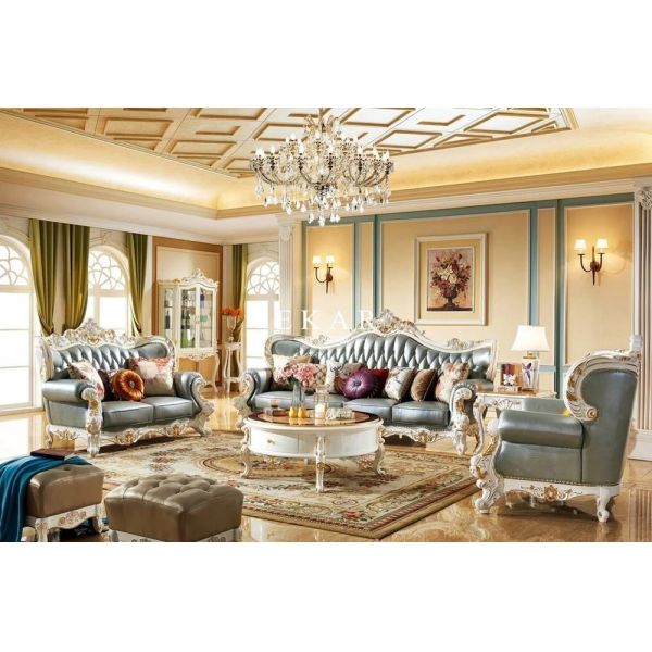 Antique Luxury Classic European Furniture Living Room Sofa Set