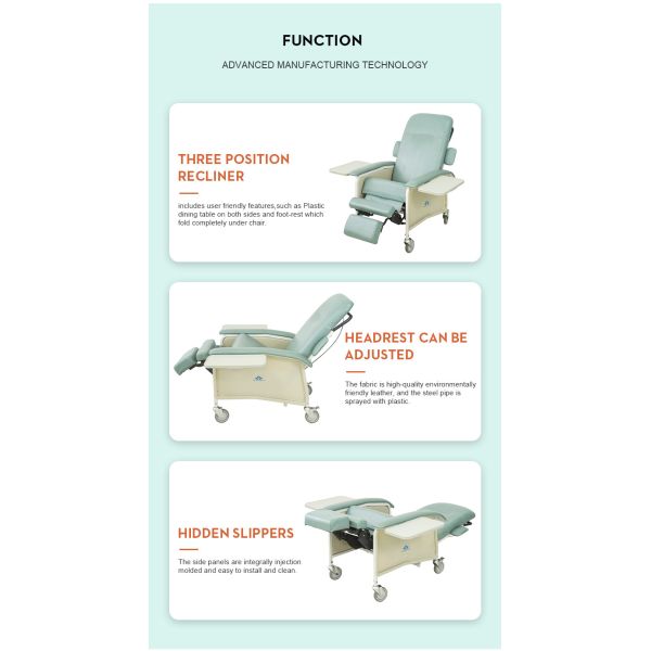 Mn-BDC005 Factory Price Clinic Care Reclining Medical Hospital Chair for Elderly